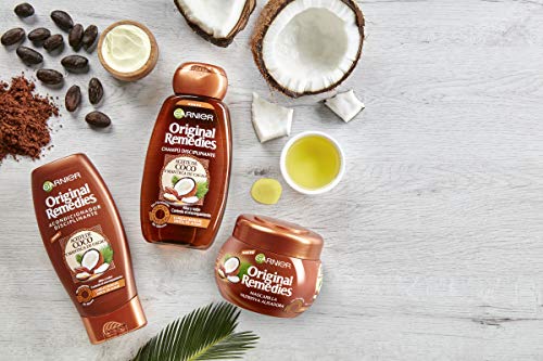Garnier Original Remedies - Champú Disciplinante con Aceite de Coco y Manteca de Cacao para Pelo Rebelde y Difícil de Alisar - 300 ml