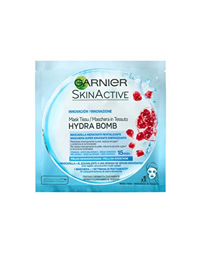 Garnier Skin Active Mascarilla de Tejido HydraBomb, Hidratante y Matificante, para Pieles Mixtas a Grasas