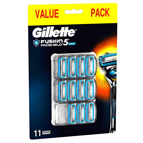 Gillette Fusion Proshield Chill Cuchillas de Afeitar para Hombre - 11 unidades, modelos aleatorios