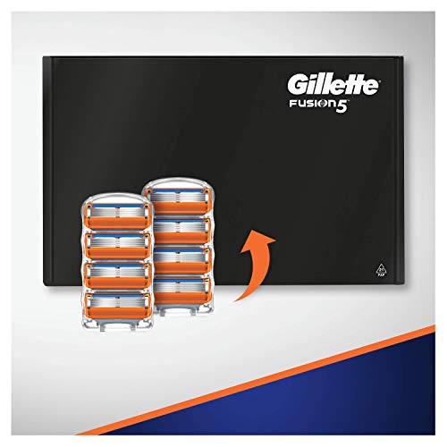 Gillette Fusion5 Maquinilla De Afeitar, 8 Recambios, Paquete Apto Para El Buzón De Correos, 5 Hojas Antifricción, Para Un Afeitado Imperceptible