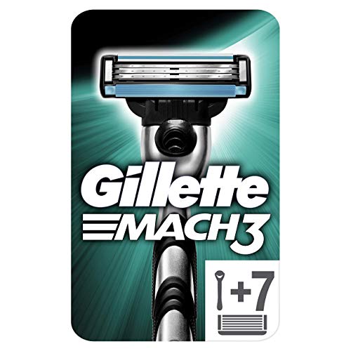 Gillette Mach3 Maquinilla para Hombre + 6 Recambios, Paquete Apto para el Buzón de Correos