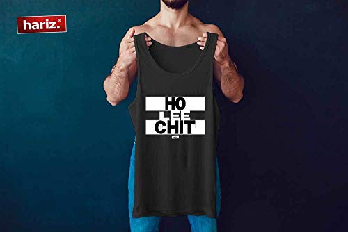 Hariz Ho Lee Chit - Camiseta de tirantes para hombre, diseño con texto en inglés "Ho Lee Chit", color blanco y negro Color verde. L