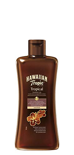 Hawaiian Tropic Tanning Oil SPF 0 - Aceite Bronceador Solar Sin Protección, Acelerador del Bronceado de la Piel, Fragancia Tropical, Pack 3 Unidades x 200 ml