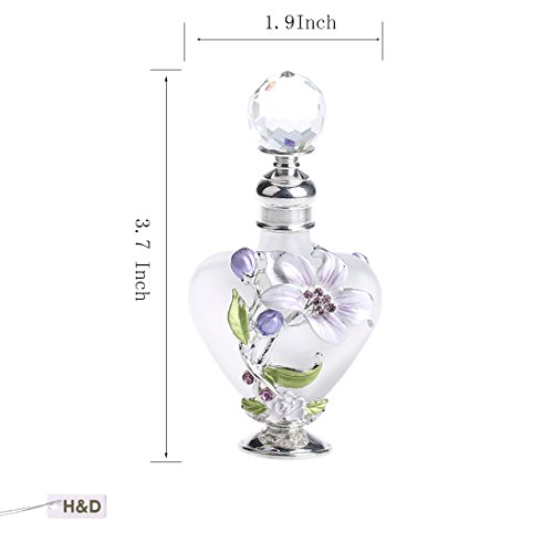 H&D Restore Ancient Ways - Botellas de perfume de cristal con incrustaciones de diamantes redondos