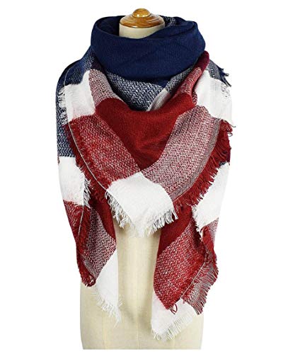 heekpek Bufandas Mujer Invierno Grib Grande Chal Cálido Moda Bufandas Largas de Invierno (Rojo)