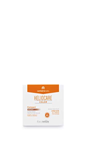 Heliocare Color Compacto SPF 50 - Fotoprotección Avanzada con Color, Filtros 100% Minerales de Alta Tolerancia, Formato Compacto, Todo Tipo de Piel, Brown, 10gr