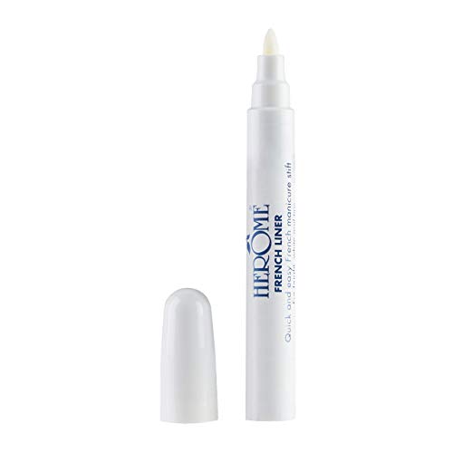 Herome bolígrafo para línea blanca manicura francesa (French Liner) con Mini Top Coat (4ml.) - 1pcs. - La manicura francesa perfecta está a su alcance!