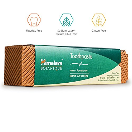 Himalaya Herbals Pasta de Dientes de Neem y Granada, Natural, Sin Fluoruro, Sacarina y SLS, Certificado Orgánico por Ecocert, 150g (4-Pack)