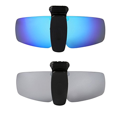 HKUCO Gafas de sol Clip Azul/Titanio TAC Polarizado Lenses Hat Visors Clip-on Gafas de sol For Fishing/Biking/Hiking/Golf UV400 Protect