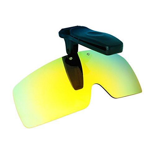 HKUCO Gafas de sol Clip Oro 24K/Titanio TAC Polarizado Lenses Hat Visors Clip-on Gafas de sol For Fishing/Biking/Hiking/Golf UV400 Protect