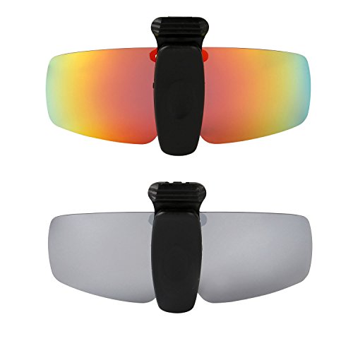 HKUCO Gafas de sol Clip Rojo/Titanio TAC Polarizado Lenses Hat Visors Clip-on Gafas de sol For Fishing/Biking/Hiking/Golf UV400 Protect