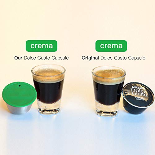 i Cafilas 2 Filtros Cápsulas Rellenar reutilizar para Dolce Gusto,capsulas Reutilizables Dolce Gusto Acero Inoxidable,2 pcs Capsule con 1 cucharón de plástico y 1 Cepillo