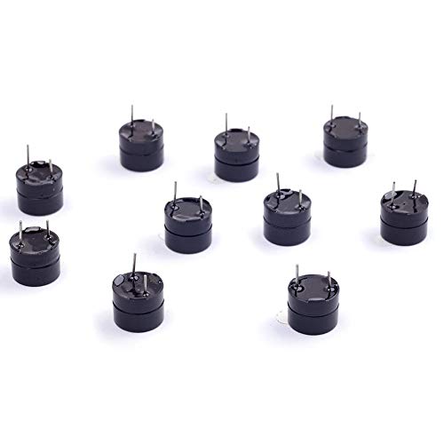 ICQUANZX 10Pcs 5V Active Buzzer Alarma electrónica Magnética Bip Continua Larga para Arduino (Paquete de 10)