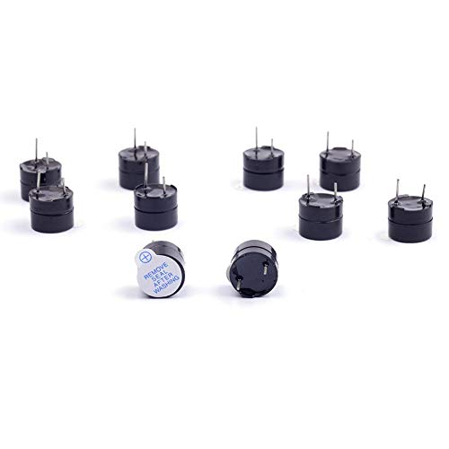 ICQUANZX 10Pcs 5V Active Buzzer Alarma electrónica Magnética Bip Continua Larga para Arduino (Paquete de 10)