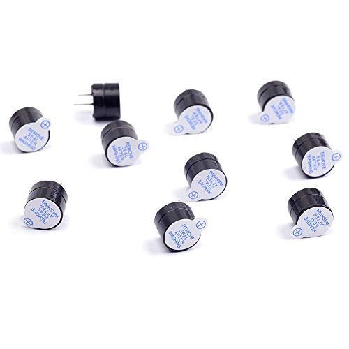 ICQUANZX 10Pcs 5V Active Buzzer Alarma electrónica Magnética Bip Continua Larga para Arduino (Paquete de 10)