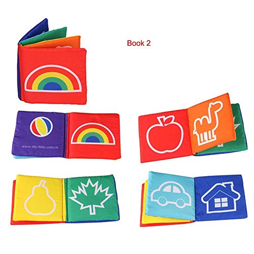 Itian Pequeño Bebé Libro de Pño, Tejido Blando Papel del Bebé Educación Temprana y Desarrollo de Juguete (Conjunto de 3 Libros)