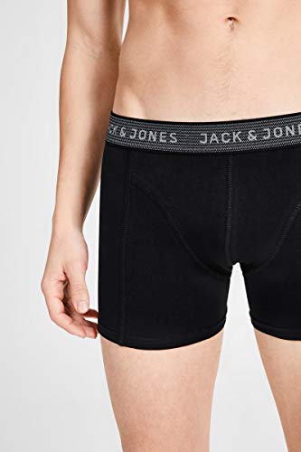 Jack & Jones Jacwaistband Trunks 3 Pack Noos Bóxer, Gris (Asphalt Detail:hawaian Ocean & Fiery Red), Small (Pack de 3) para Hombre