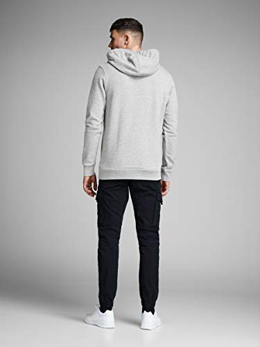 Jack & Jones Jjecorp Logo Sweat Hood Noos Capucha, Gris (Light Grey Melange Detail:Reg Fit - Melange), Large para Hombre