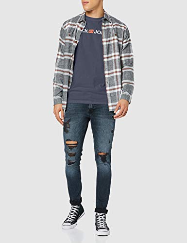 Jack & Jones Jjecorp Logo tee SS Crew Neck Noos Camiseta, Azul (Navy Blazer Detail: Slim Fit), Medium para Hombre