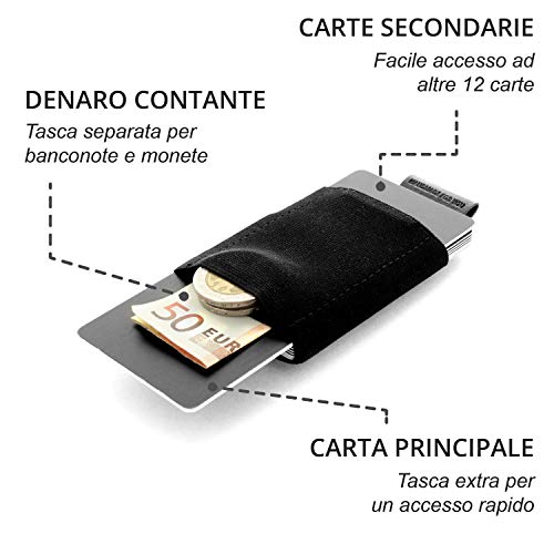 JAIMIE JACOBS Cartera Hombre Nano Boy Cartera Minimalista Slim Wallet Cartera Clip Cartera Pequeña Tarjetera Fina Pinza para Billetes Billetero para Hombres (Cognac)