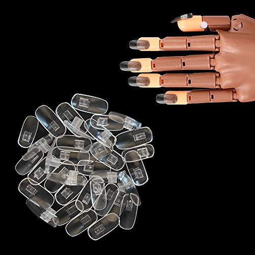 Kalolary 200pcs Punta ajustable para uñas postizas,Las manos de entrenamiento de manicura practican uñas postizas, Las uñas postizas son adecuadas para diseño de uñas(No incluye manos artificiales)