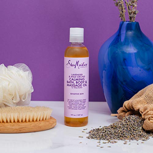 Karité Moisture Lavender & Wild Orchid Bath, Body & Masaje Oil with Manteca de Karité 236 ml