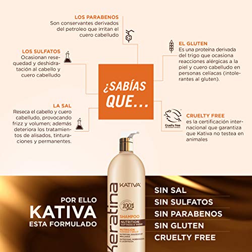 KATIVA Champú De Keratina En Formato De 1000 ml