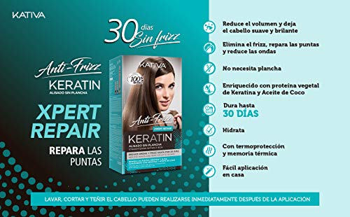 Kativa Keratin Anti-Frizz Alisado Sin Plancha Repara Puntas 30 Dã­As 200 g