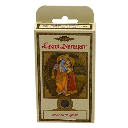 KERALA Incienso Laxmi Narayana Conos, Incienso de Inglesia. 16 Conos. 100% Natural sin Ftalatos.