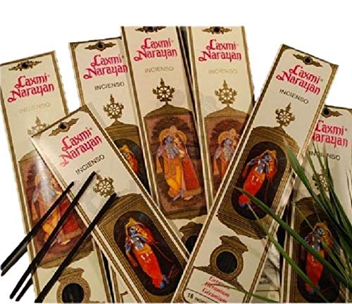 KERALA Incienso Laxmi Narayana Sticks, Incienso de Iglesia.16 Sticks. 100% Natural sin Ftalatos.