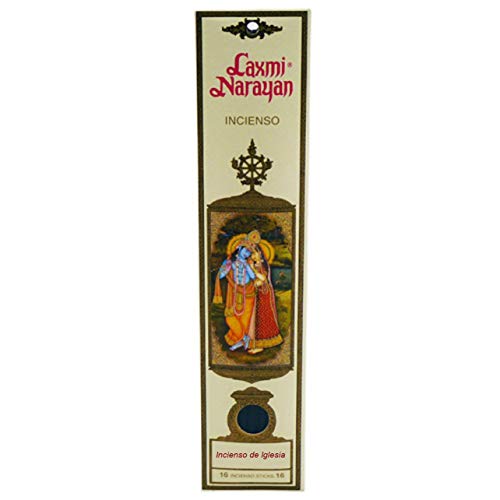 KERALA Incienso Laxmi Narayana Sticks, Incienso de Iglesia.16 Sticks. 100% Natural sin Ftalatos.