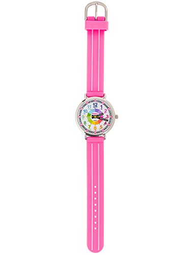 KIDDUS Reloj Educativo para niña, Chica, Chico. De Pulsera, analógico. Time Teacher fácil de Leer para Aprender la Hora. Ejercicios incluídos. Mecanismo de Cuarzo japonés. KI10310 Manillas escritas