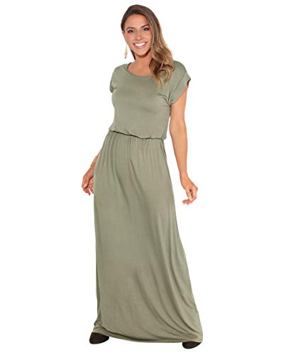 KRISP Vestido Mujer Tallas Grandes Largo Casual Ibicenco De Día Ropa Hippie Online Ofertas, (Caqui (3269), 48 EU (20 UK)), 3269-KHA-20