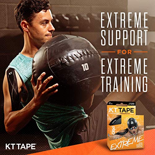 KT TAPE Pro 20 - Cinta de kinesiología precortada, Color Negro