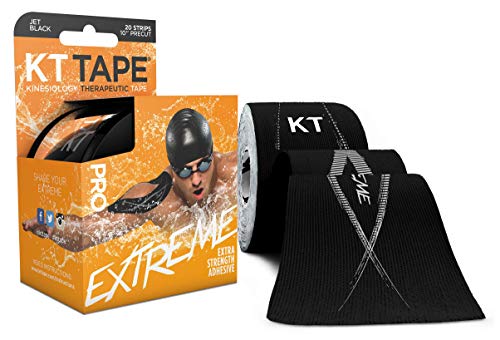 KT TAPE Pro 20 - Cinta de kinesiología precortada, Color Negro