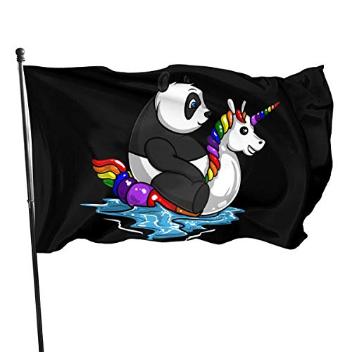 Kxxhvk Panda Bear Ride On Unicorn Pool Float Riding Themed Welcome Home House Garden Yard Decor 3 X 5 Ft Jumbo Flag Party Decoraciones al Aire Libre