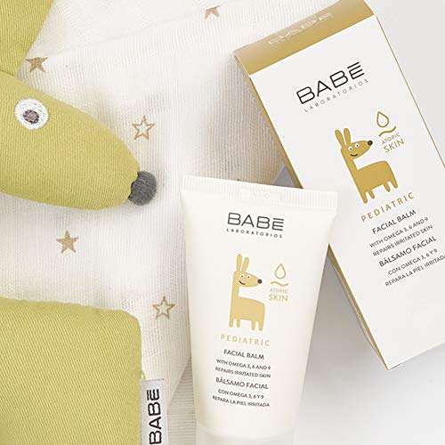 Laboratorios Babé - Bálsamo Facial Pediátrico 50 ml, Piel Muy Seca, Piel Atópica, Dermatitis Atópica, Hidratante, Aceites Grasos Esenciales, Omega 3, 6 y 9, Reparación de la Piel del Rostro