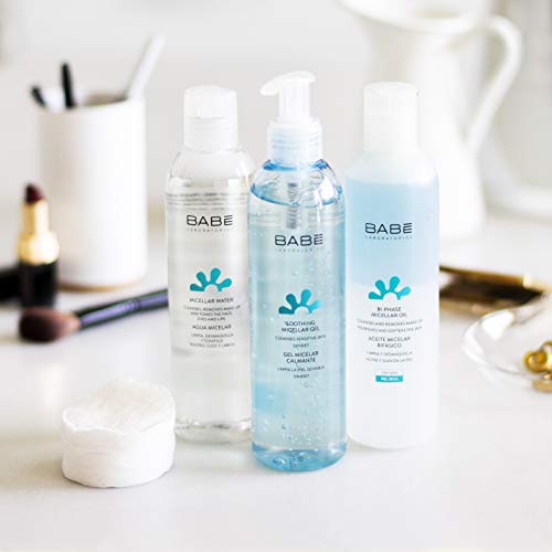 Laboratorios Babé - Gel Micelar Calmante 245 ml, Limpieza e Higiene Facial, Uso Diario, Unisex, Piel Sensible, Piel Mixta, Para Todo Tipo de Piel, Piel Atópica, Tranquilizante, Desmaquillante