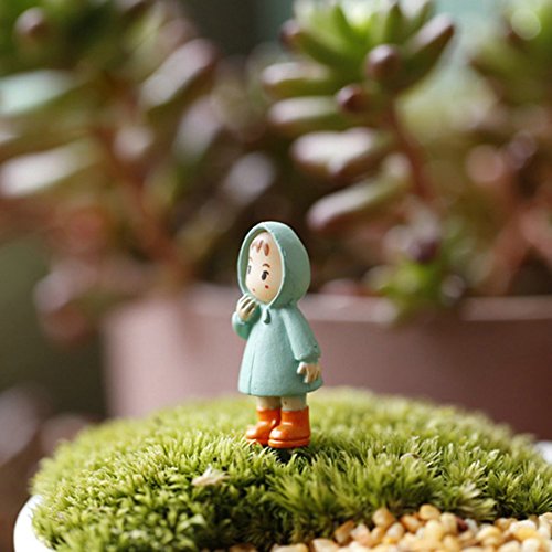 Lindo mini miniatura chica artesanía ornamento hada jardín gnomos casa decoraciones naranja