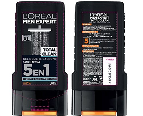 L'Oréal Men Expert Total Clean Gel de Ducha 5 en 1 Men 300 ml - juego de 3