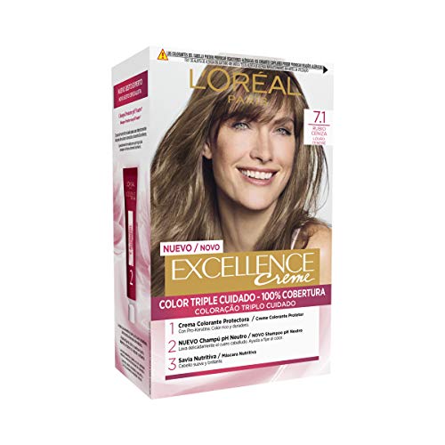 L'Oreal París - Coloración Excellence Crème Triple Protección 7,1 Rubio Ceniza