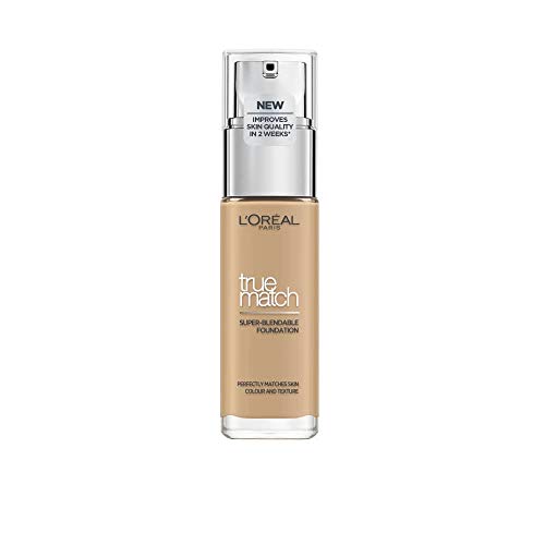 L'Oreal Paris True Match - Base líquida, Arena dorada, con ácido hialurónico y SPF, 30 ml