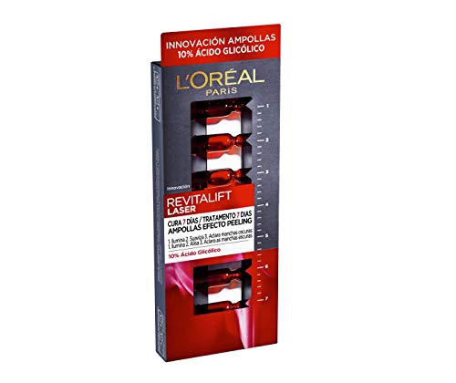 L'Oréal Revitalift Laser Ampollas Efecto Peeling Con Ácido Glicólico Negro - 7 Unidades 30 g