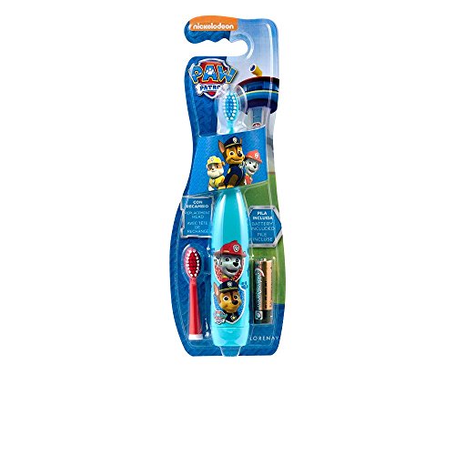 Lorenay LN-1115 - Cepillo de dientes electrico con dos cabezales y pila, estampado Paw Patrol