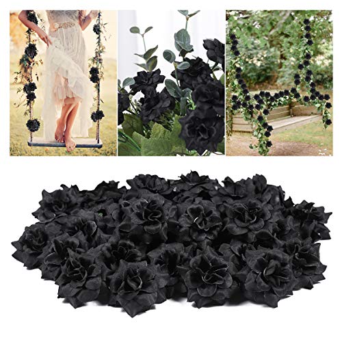 LuOEM - Lote de 50 flores artificiales de seda para bodas, sombreros, ropa, álbumes