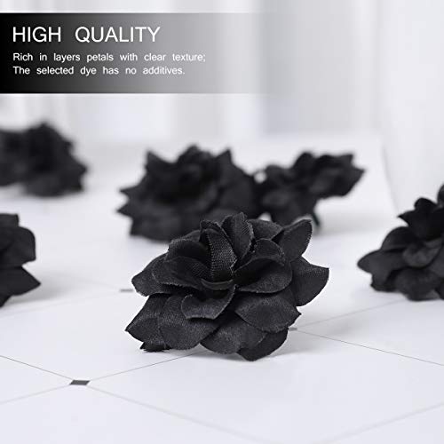 LuOEM - Lote de 50 flores artificiales de seda para bodas, sombreros, ropa, álbumes