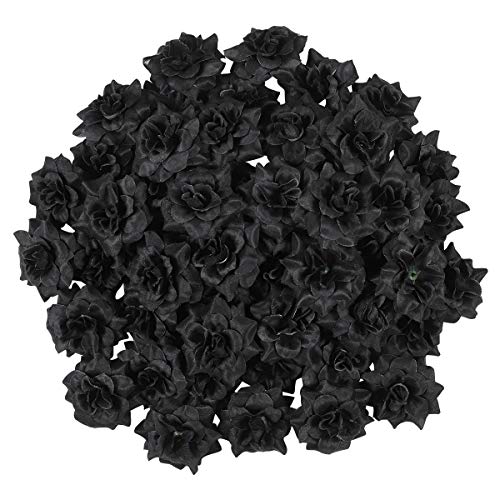 LuOEM - Lote de 50 flores artificiales de seda para bodas, sombreros, ropa, álbumes