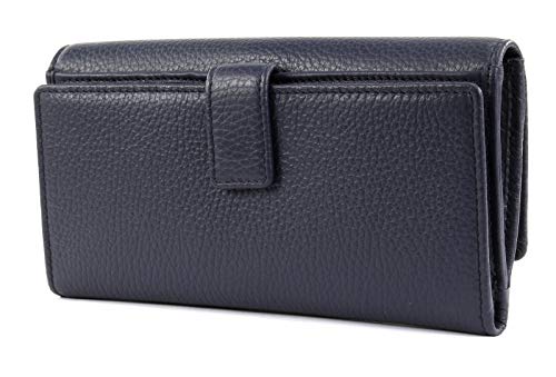 Mandarina Duck Mellow Leather Wallet with Flap L Dress Blue