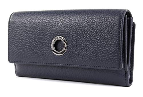 Mandarina Duck Mellow Leather Wallet with Flap L Dress Blue