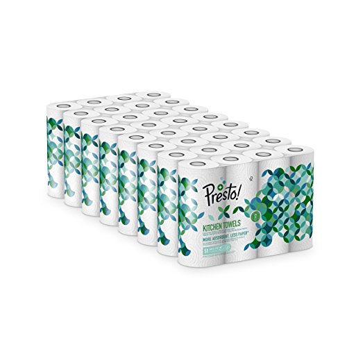 Marca Amazon - Presto! Papel de cocina - 32 (8x4) rollos de 2 capas (51 hojas x rollo)